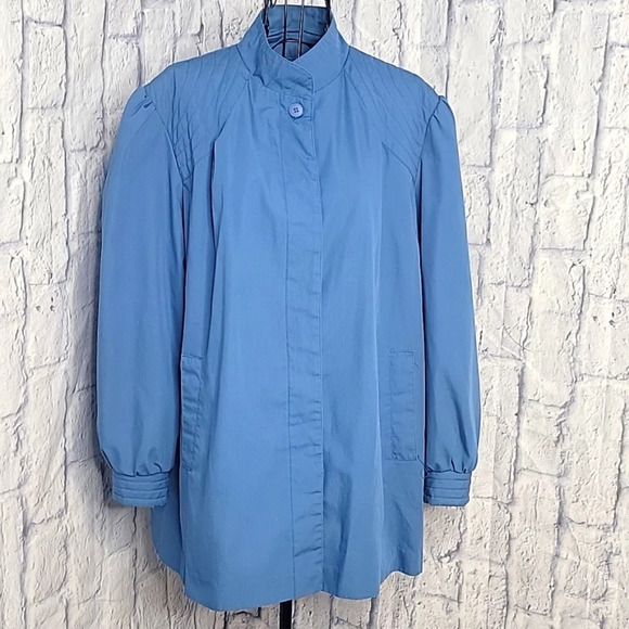 PA ORIGINALS Blue Mid Length‎ Lightweight Coat Size 14 1/2 16 1/2 - Picture 1 of 9